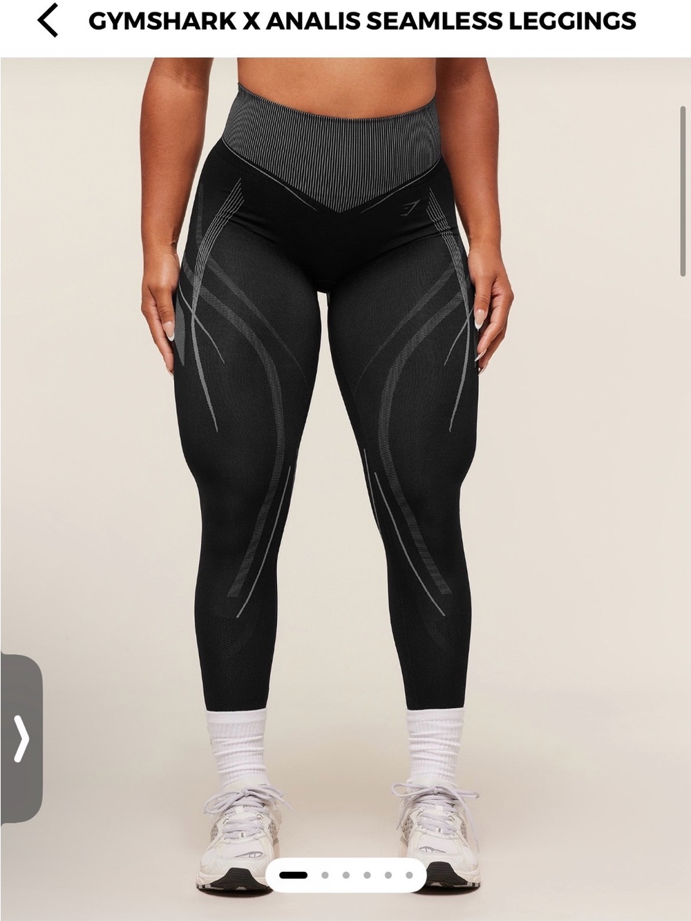 Gymshark Analis Seamless Leggings in Black with Grey Detailing